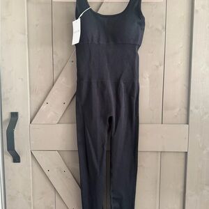 Katch Me Black Ribbed Jumpsuit